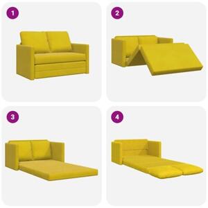 Sofa podÅogowa 2-w-1, ciemnoÅ¼Ã³Åta, 122x204x55 cm, aksamit