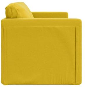 Sofa podÅogowa 2-w-1, ciemnoÅ¼Ã³Åta, 122x204x55 cm, aksamit