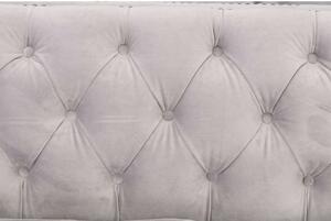 Sofa Chesterfield Modern Velvet Light Grey 3-os