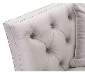 Sofa Chesterfield Modern Velvet Light Grey 3-os