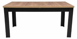 Stół rozkładany INSPIRO C-2, wymiary: 120–160 × 80 cm, blat: dąb kraft, nogi: czarne