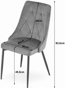 Beżowe metalowe krzesło pikowane - Imre 3X