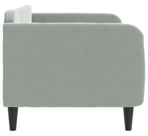 Sofa z funkcją spania, jasnoszara, 80x200 cm, obita aksamitem