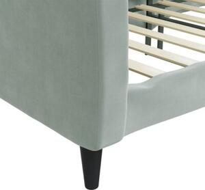 Sofa z funkcją spania, jasnoszara, 100x200 cm, obita aksamitem