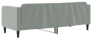 Sofa z funkcją spania, jasnoszara, 80x200 cm, obita aksamitem