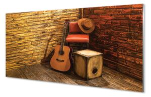 Szklany Panel Muzyczny Kącik z Gitarą