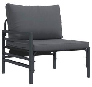 Nowoczesny zestaw sof ogrodowych z poduszkami - czarny, modułowy, elegancki