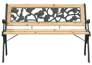 Ławka ogrodowa z poduszką brązowy 116 x 54 x 73 cm drewno