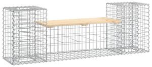 Ławka ogrodowa z gabionem, 183x41x60,5 cm, lite drewno sosnowe