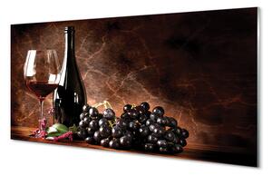 Szklany Panel Rubinowe Wino w Kieliszku