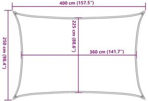Żagiel przeciwsłoneczny, 160 g/m², piaskowy, 2,5x4 m, hdpe