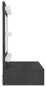 Szafka z lustrem i oświetleniem LED, czarna, 60x31,5x62 cm