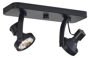 Designerski reflektor sufitowy czarny GU10 70mm 2-źródła światła regulowany - Vo Oswietlenie wewnetrzne