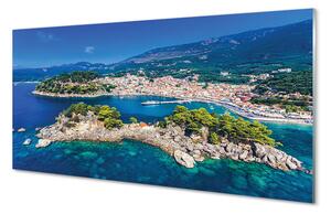Panel Szklany Panorama Greckiego Miasta Portowego