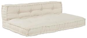 Poduszka do sofy paletowej 2 pcs kremowy 120 x 80 x 38 cm