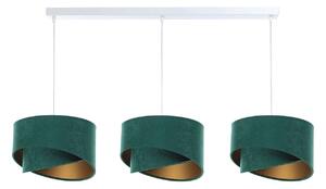 Biało-zielona lampa wisząca nad stół potrójna - S498-Hada