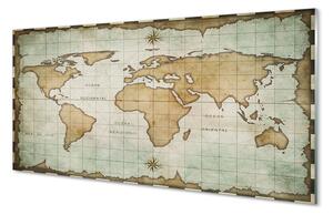 Szklany Panel Historyczna Mapa z Efektem Nadpalenia