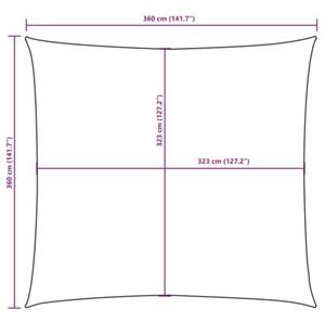 Kwadratowy żagiel ogrodowy z tkaniny oxford, 3,6x3,6 m, kremowy