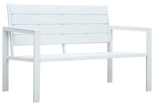 Ławka ogrodowa, 120 cm, biała, hdpe o wyglądzie drewna