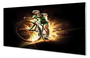 Panel szklany do Kuchni Rower na Czarnym Tle