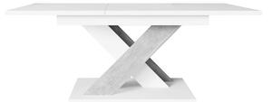 MebleMWM Stół rozkładany BRONX | 140-180x80 | Biały, beton