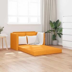 Sofa podÅogowa 2-w-1, ciemnoÅ¼Ã³Åta, 112x174x55 cm, tkanina