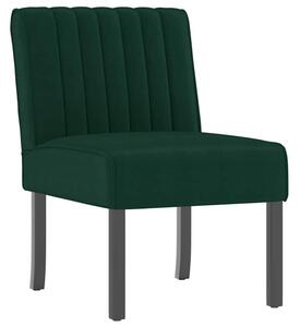 Fotel, ciemnozielony, obity aksamitem