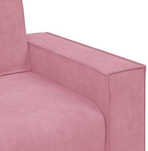 Sofa 2-osobowa, rÃ³Å¼owy, 160x78x84 cm, tapicerowana aksamitem