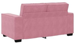 Sofa 2-osobowa, rÃ³Å¼owy, 160x78x84 cm, tapicerowana aksamitem