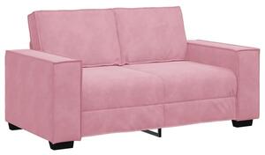 Sofa 2-osobowa, rÃ³Å¼owy, 160x78x84 cm, tapicerowana aksamitem