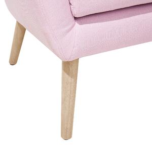 Fotel klubowy różowy retro tapicerowany na nóżkach pikowane oparcie Drammen Beliani