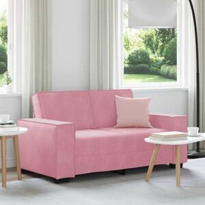 Sofa 2-osobowa, rÃ³Å¼owy, 160x78x84 cm, tapicerowana aksamitem