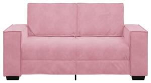 Sofa 2-osobowa, rÃ³Å¼owy, 160x78x84 cm, tapicerowana aksamitem