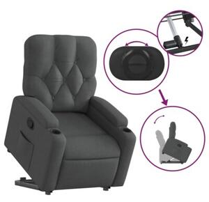 Podnoszony fotel rozkÅadany, ciemnoszary, obity tkaninÄ