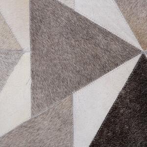 Prostokątny dywan skórzany 160 x 230 cm abstrakcyjny wzór do salonu szary Alaka Beliani