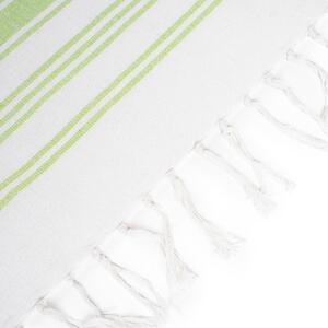 HOME ELEMENTS Ręcznik kąpielowy Fouta biały/zielony/niebieski, 90 x 170 cm