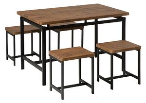 Zestaw mebli do jadalni ciemne drewno stal 4-osobowy stół 4 stołki Arlington Beliani