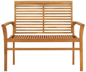 Ławka ogrodowa z poduszką taupe, 112 cm, lite drewno tekowe