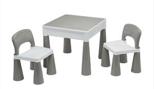 New Baby Komplet stolika i krzesełek dla dzieci, 3 elem., szaro-biały