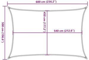 Żagiel przeciwsłoneczny, 160 g/m², antracytowy, 5x6 m, hdpe