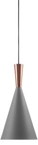 Lampa wisząca szara z miedzianym glamour metalowa stożkowaty klosz 190 cm Tagus Beliani