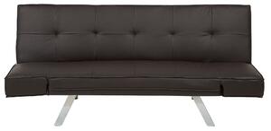 Sofa rozkładana brązowa sztuczna skóra składane podłokietniki funkcja spania Bristol Beliani