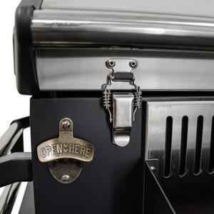 Duży Grill LUX premium stalowy HEATWAVE 139X57X100 cm na kółkach składany