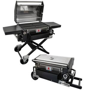 Duży Grill LUX premium stalowy HEATWAVE 139X57X100 cm na kółkach składany