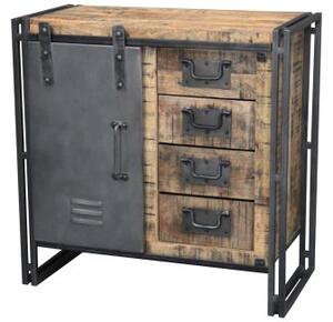 BLACKBURN Komoda #208 Mango lakierowane / Szary metal 90x45x90 cm