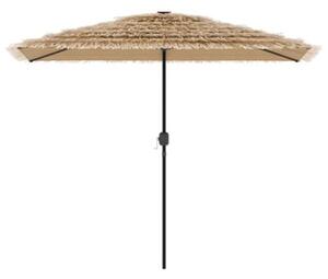 Parasol ogrodowy z LED, stalowy słupek, brązowy, 300x200x250 cm