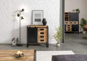 BLACKBURN Komoda #108 Mango lakierowane / Czarny metal 90x45x90 cm