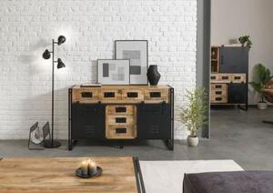 BLACKBURN Komoda #110 Mango lakierowane / Czarny metal 150x45x90 cm