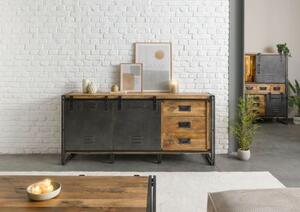 BLACKBURN Komoda #307 Mango lakierowane / Szary metal 195x45x90 cm