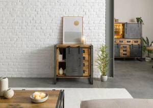 BLACKBURN Komoda #308 Mango lakierowane / Szary metal 90x45x90 cm